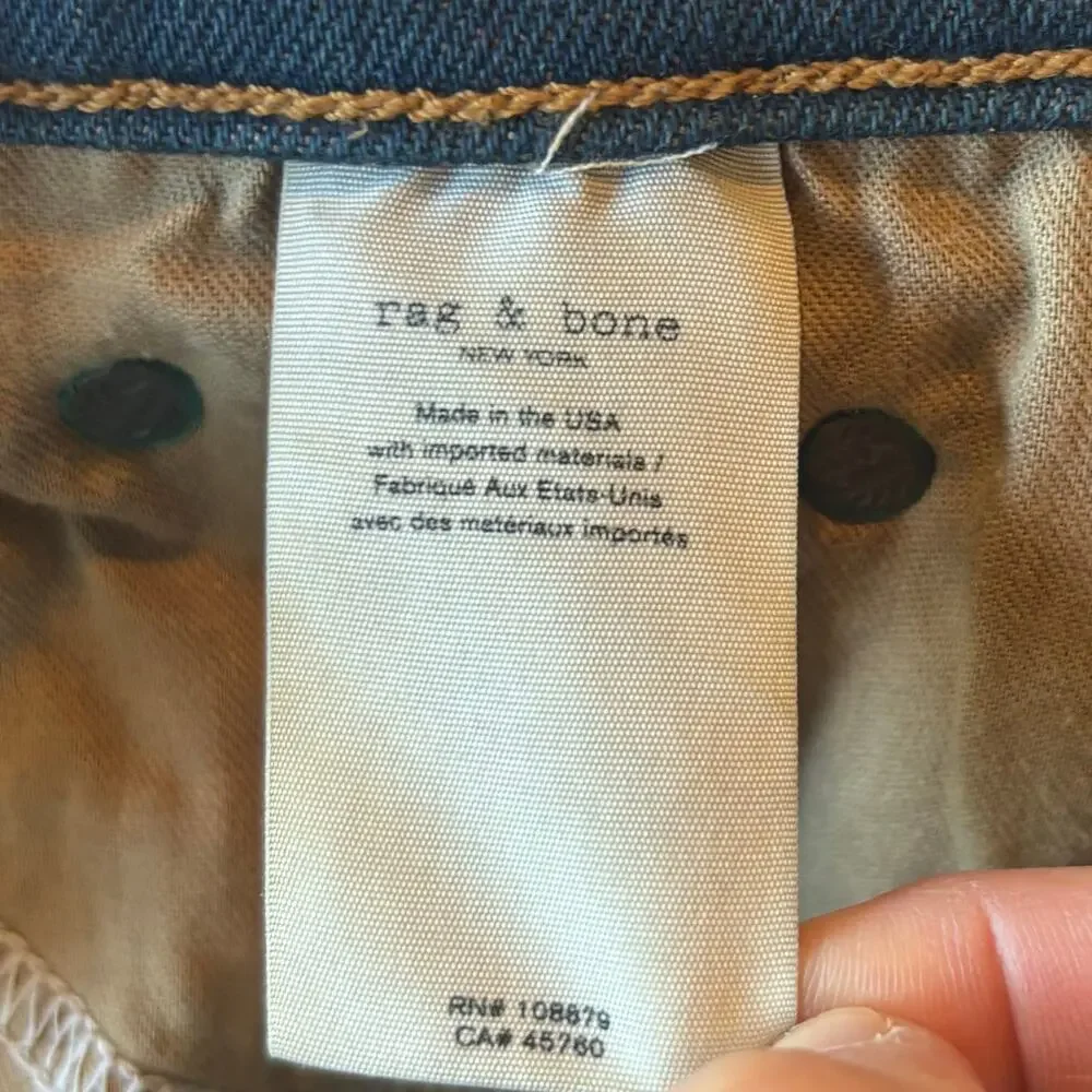 Rag & Bone Nina High Rise Ankle Skinny Jeans Dark Vintage USA Womens Size 27